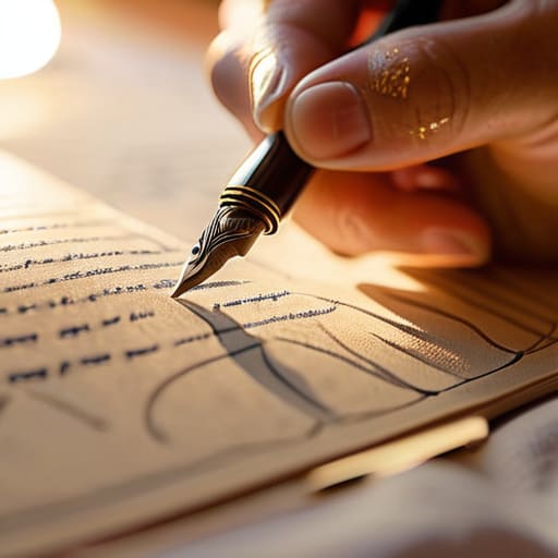 Person keeping a spiritual journal.