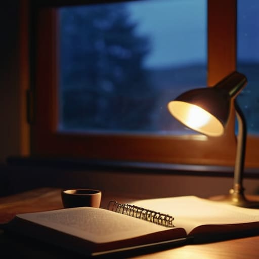 Student memorising passages usefully at night.