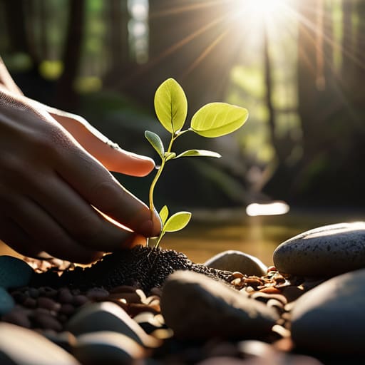 Person practising contentment through mindfulness.